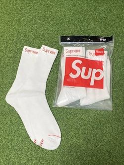 White/red Supreme socks BRAND NEW