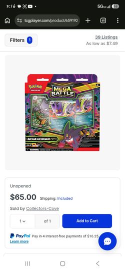 mega gengar battle deck ex -pokemon sealed