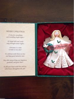 Christmas Angel Ornament with Poem Keepsake Box (5” Tall)