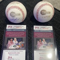 Bobby Jenks/Chris Widger White Sox Signed 2005 World Series 2 Ball Lot