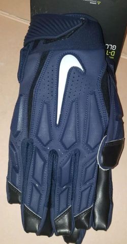 Brand New Nike D-Tack 6.0 Adult Football Linemen Gloves Navy White Adult Medium,  Large,  3XL