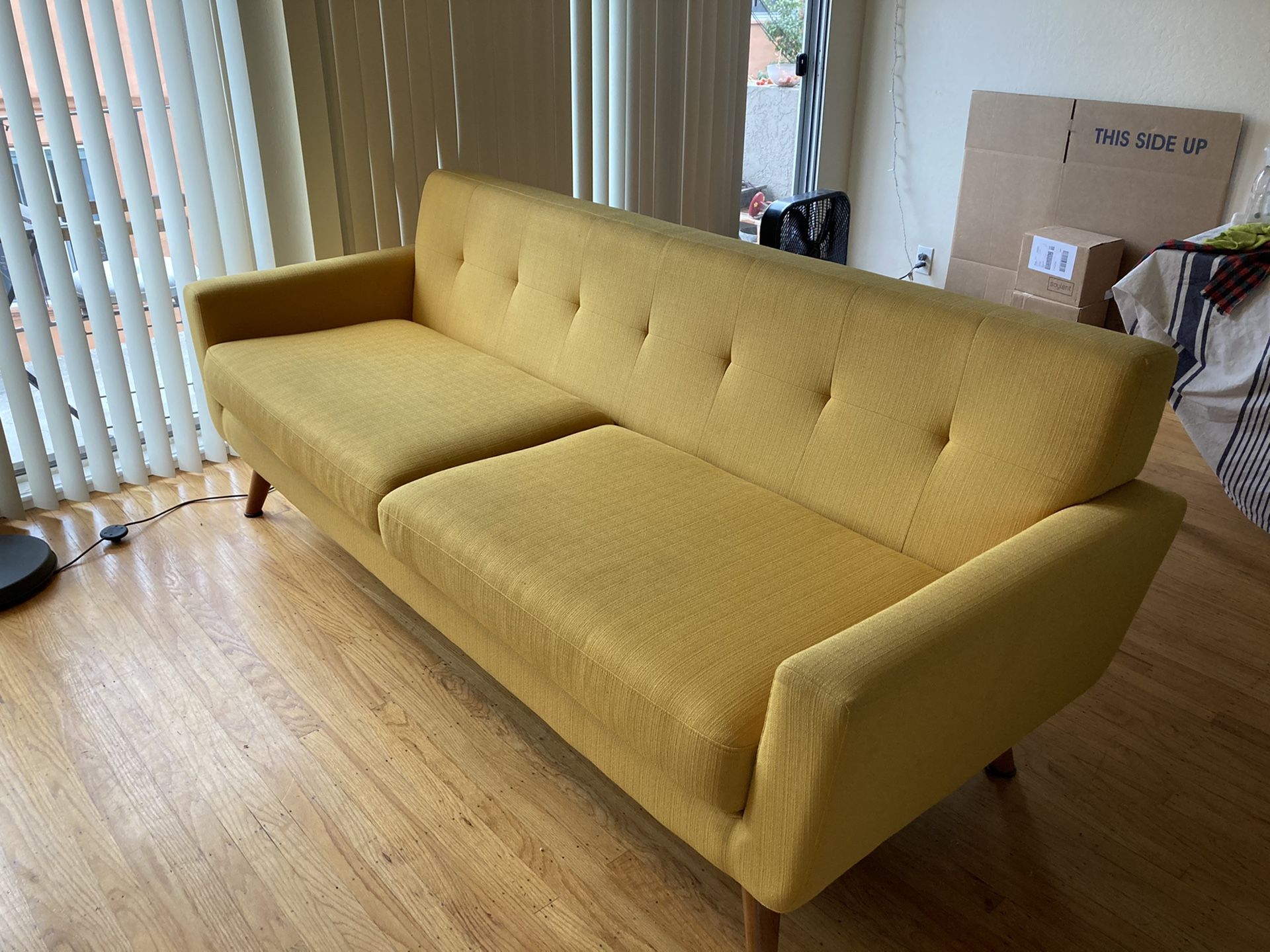 Big yellow modern couch