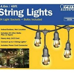 String Lights 48 Ft Indoor Outdoor Patio