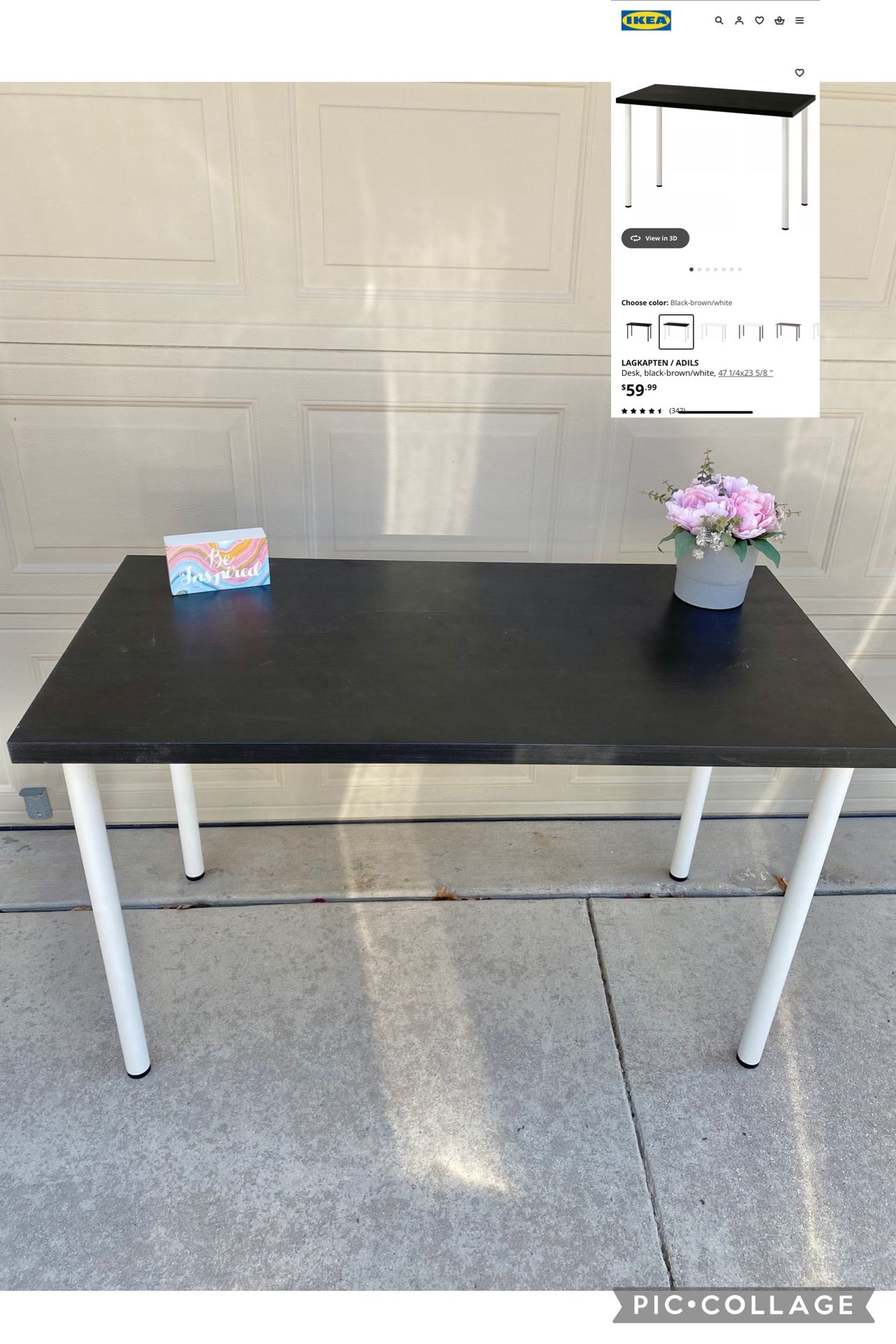 Brown Table Top With Metal Legs🟩🟥read Description