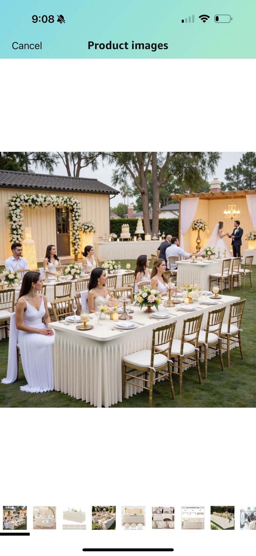 Leegleri 8 Pack Ivory Spandex Table Clothes for 6ft Rectangle Tables, Wrinkle Free Fitted Tablecloths for Parties, Weddings, Banquets, Baby