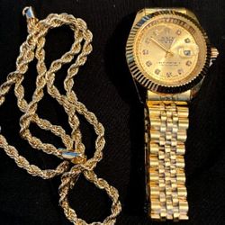 Rope Chain And Watch Bundle