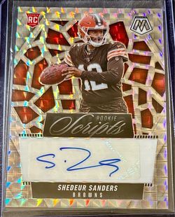 2025 panini mosaic rookie scripts shadeur sanders auto rookie RC
