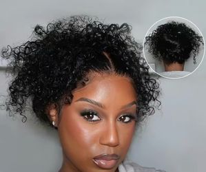 Black Curly Human Hair Wig
