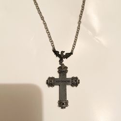 Alchemy Gothic Nevermore Raven Cross Pendant w/ Necklace