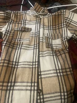 Long Plaid Jacket Size Large $20