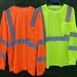 Work Reflective Pocket Long Sleeve Shirts