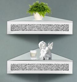 Crushed Diamond Corner Floating Shelves