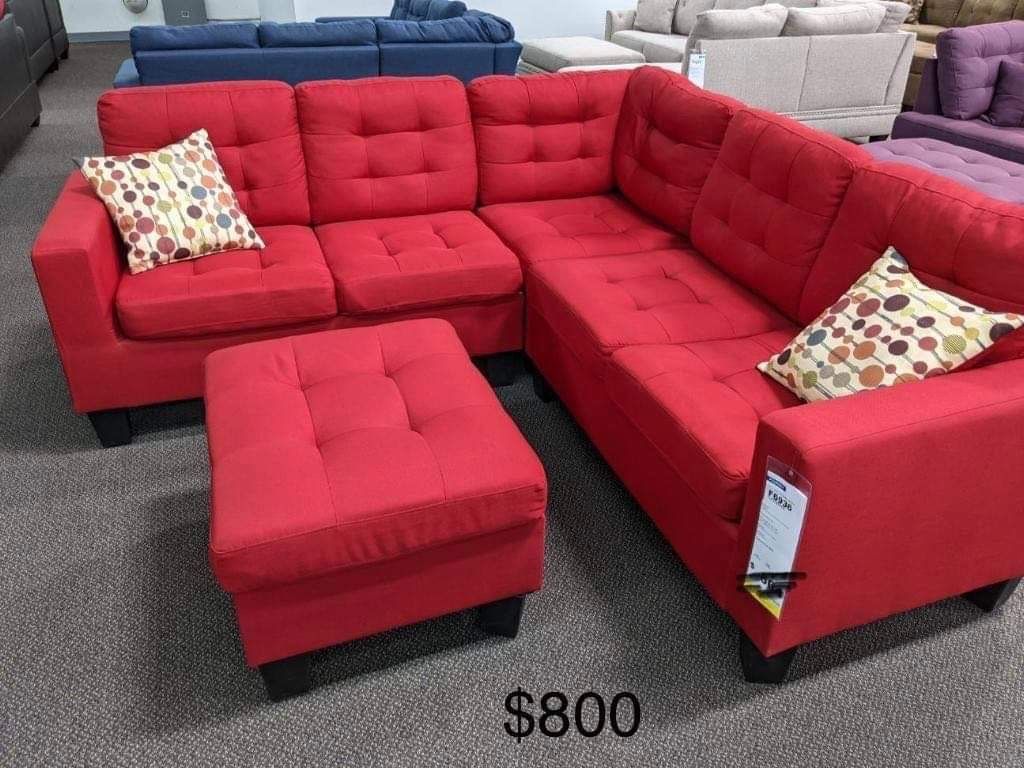 New Red Sectional Couch !! $50 Down Financing !! Free Delivery !!