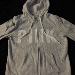 Victoria Secret PINK grey zip up hoodie