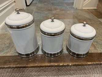 White Ceramic Canister Set of 3 from Williams Sonoma