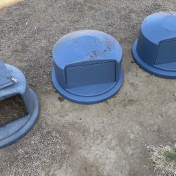 Qty 3 Rubbermaid Gray 2637 Brute Done Lid Top For 32 Gallon 2632 Containers