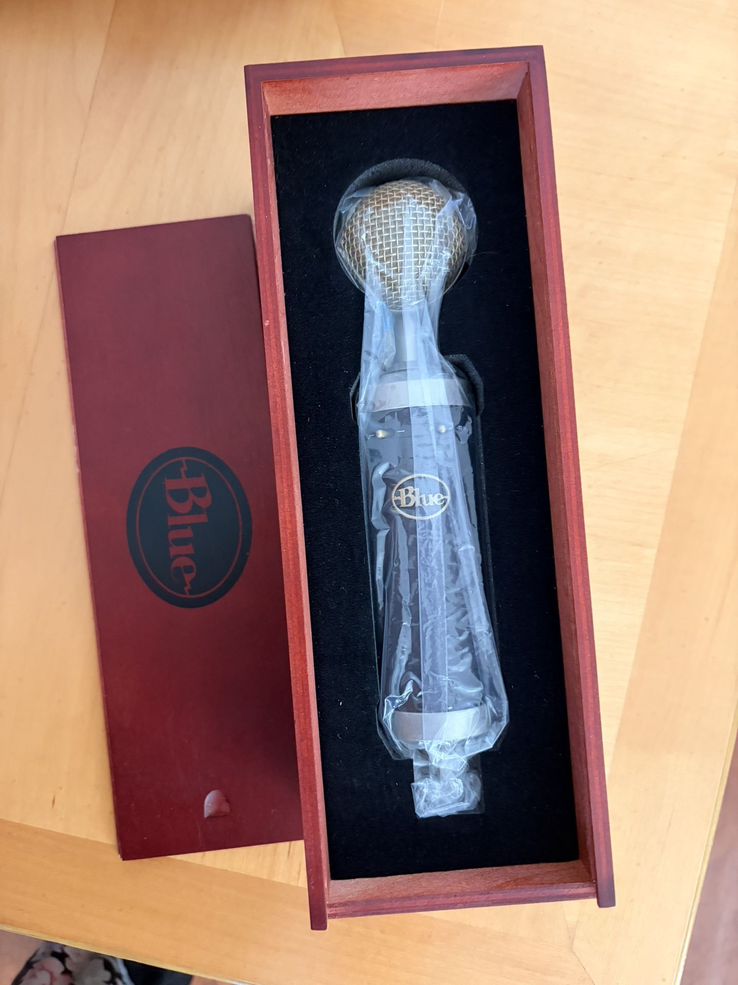 Blue Baby Bottle Microphone  and Stand 