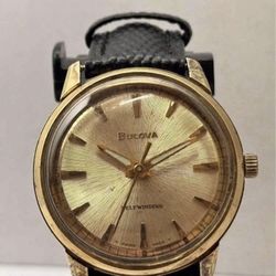 Vintage Bulova 17J Men's Automatic Wristwatch 11 ALAC Gold Plated w SunburstDial