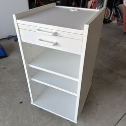 Rolling Card With A Drawer And Removable Shelves