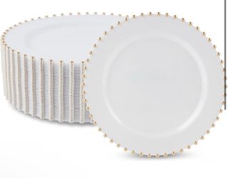 🔥 SELLING FAST! 100 Gold Rim Dinner Plates – Premium Wedding Party Plates $49