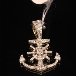 10KT Yellow Gold Diamond Anchor Pendant 2.46g .27CTW 182739/5