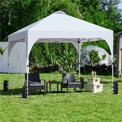 8x8 FT Portable Pop Up Canopy Tent with Roller Bag & Sandbags