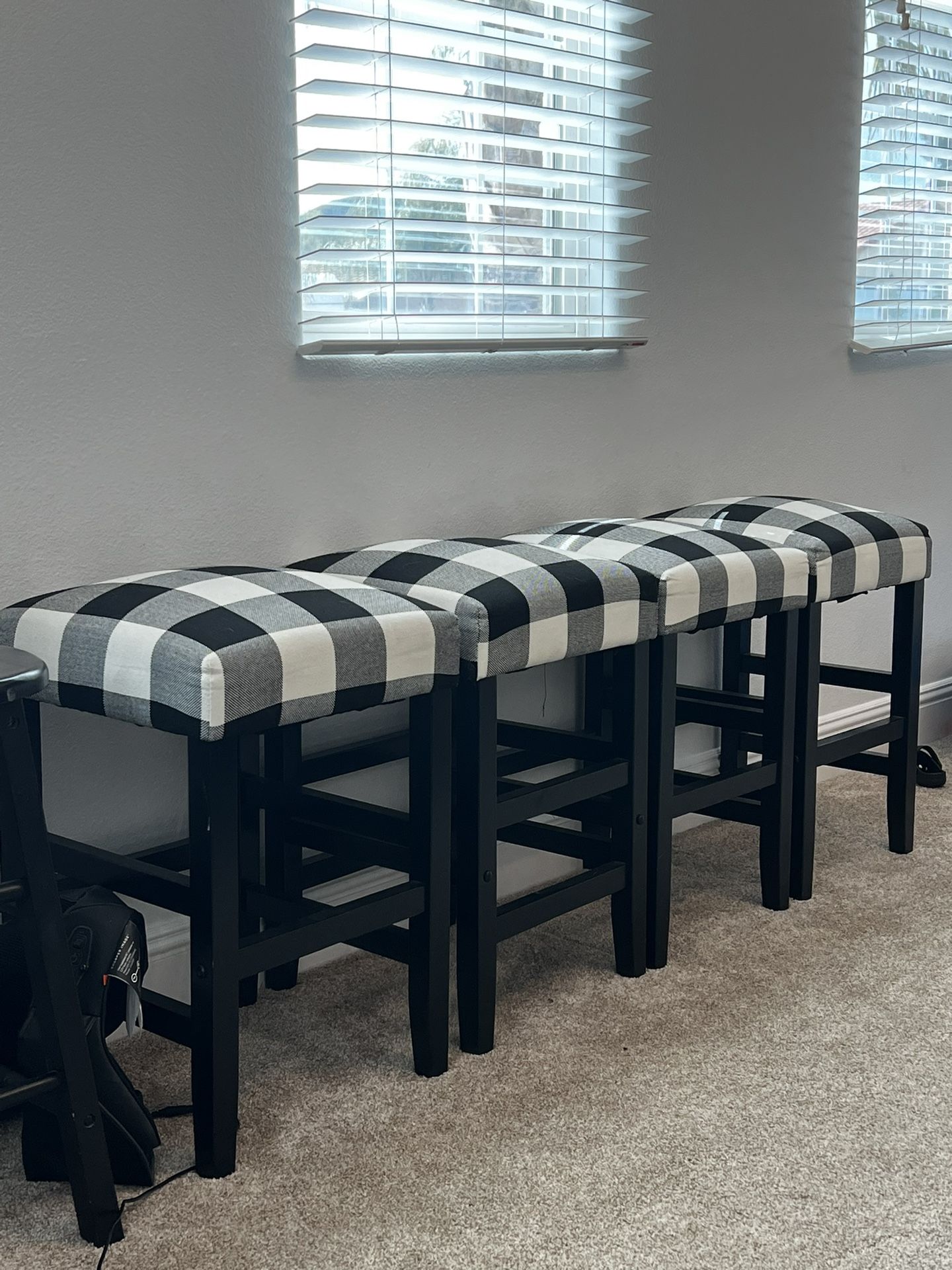 Buffalo Plaid Bar Stools