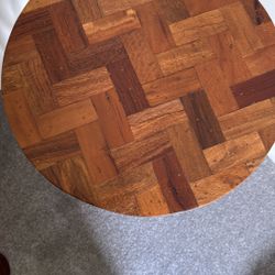 End Table , Solid Wood And Wrought Iron. Very Sturdy On Carpeting And Flooring!