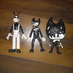 2 BATIM Bendy Figures Boris And Ink Bendy Along With Ink Bendy Funko POP