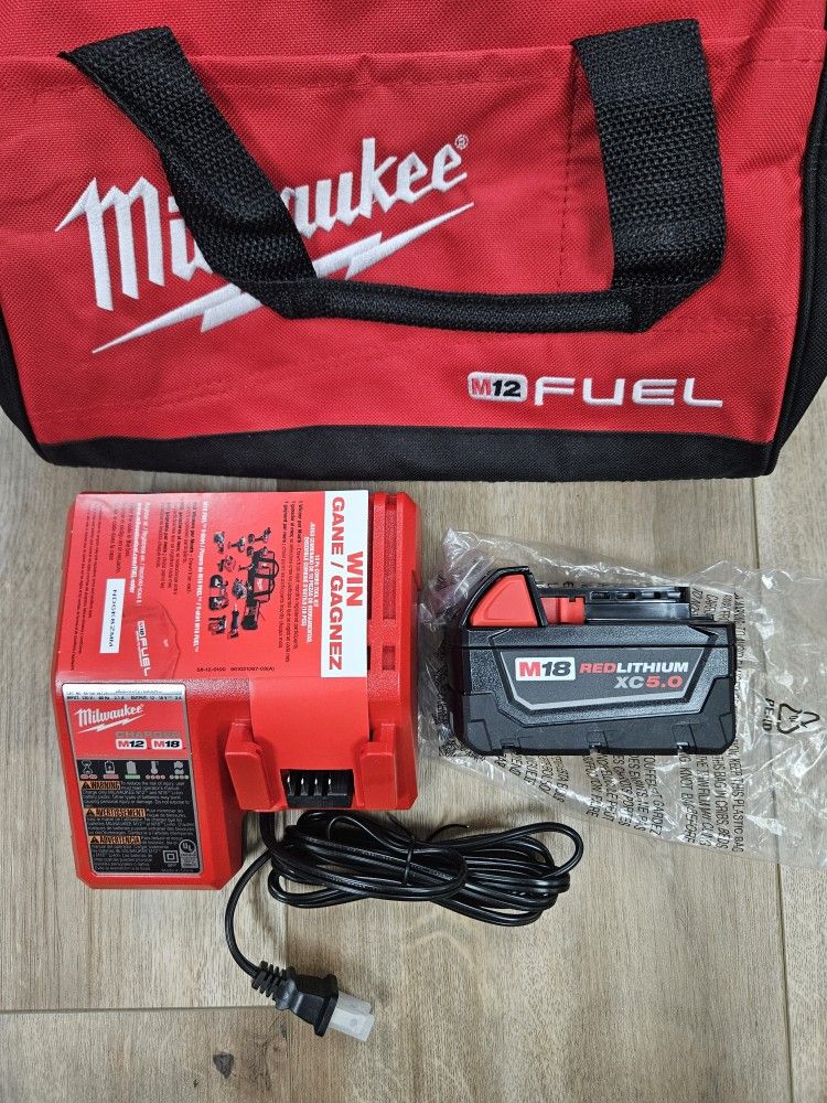 NEW Genuine Milwaukee M18 XC 5.0 Starter Kit With Tool Bag