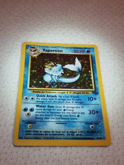 Vaporeon Pokemon holo card rare