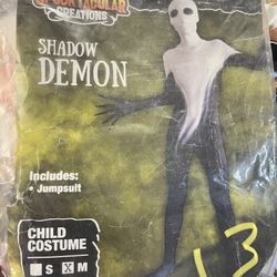Child’s XL Shadow Demon Halloween Costume New