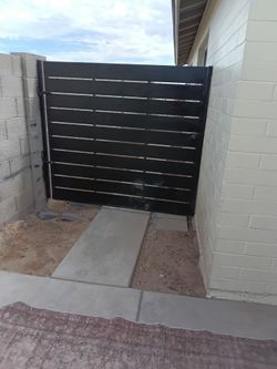 Black Metal Horizontal slats gate