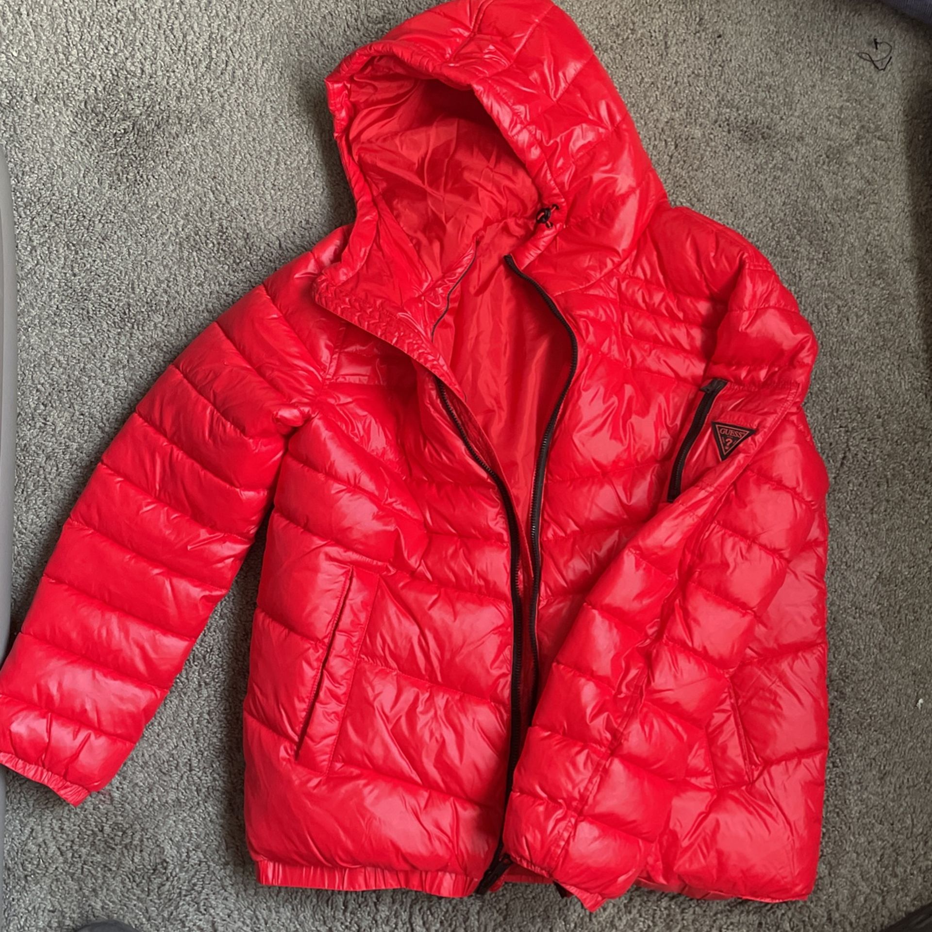 Red Guess Puffer Coat