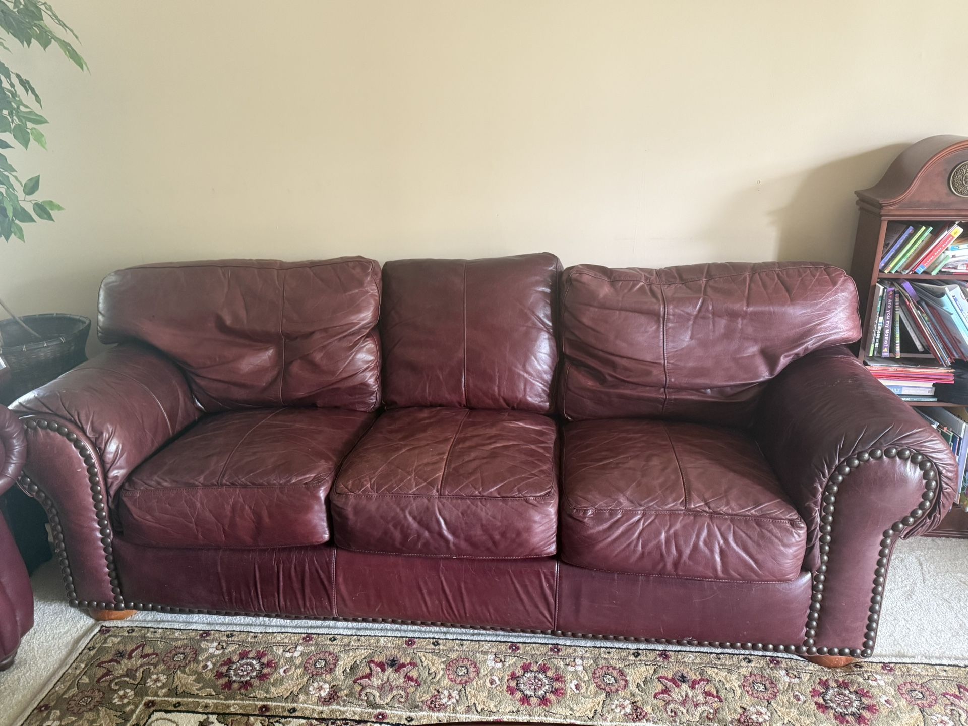 Burgundy Leather Sofa