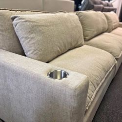 ❄️😍Brand New Beige L Shape Fabric Sectional Couch | Pay After Delivery 🚚