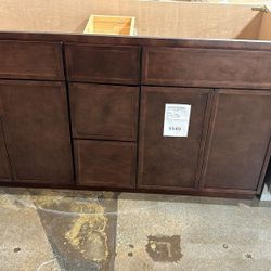 NEW! Shaker Espresso Bathroom Vanities 60" - 3 Drawers