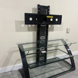 TV Stand With 3 Glass Shelves