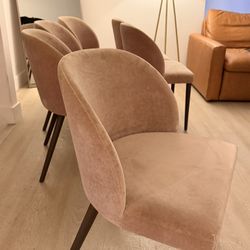 Crate & Barrel Camille Chairs (Set of 6) - Mist Grey 