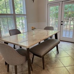 Marble Kitchen Table With Chairs And Bench 