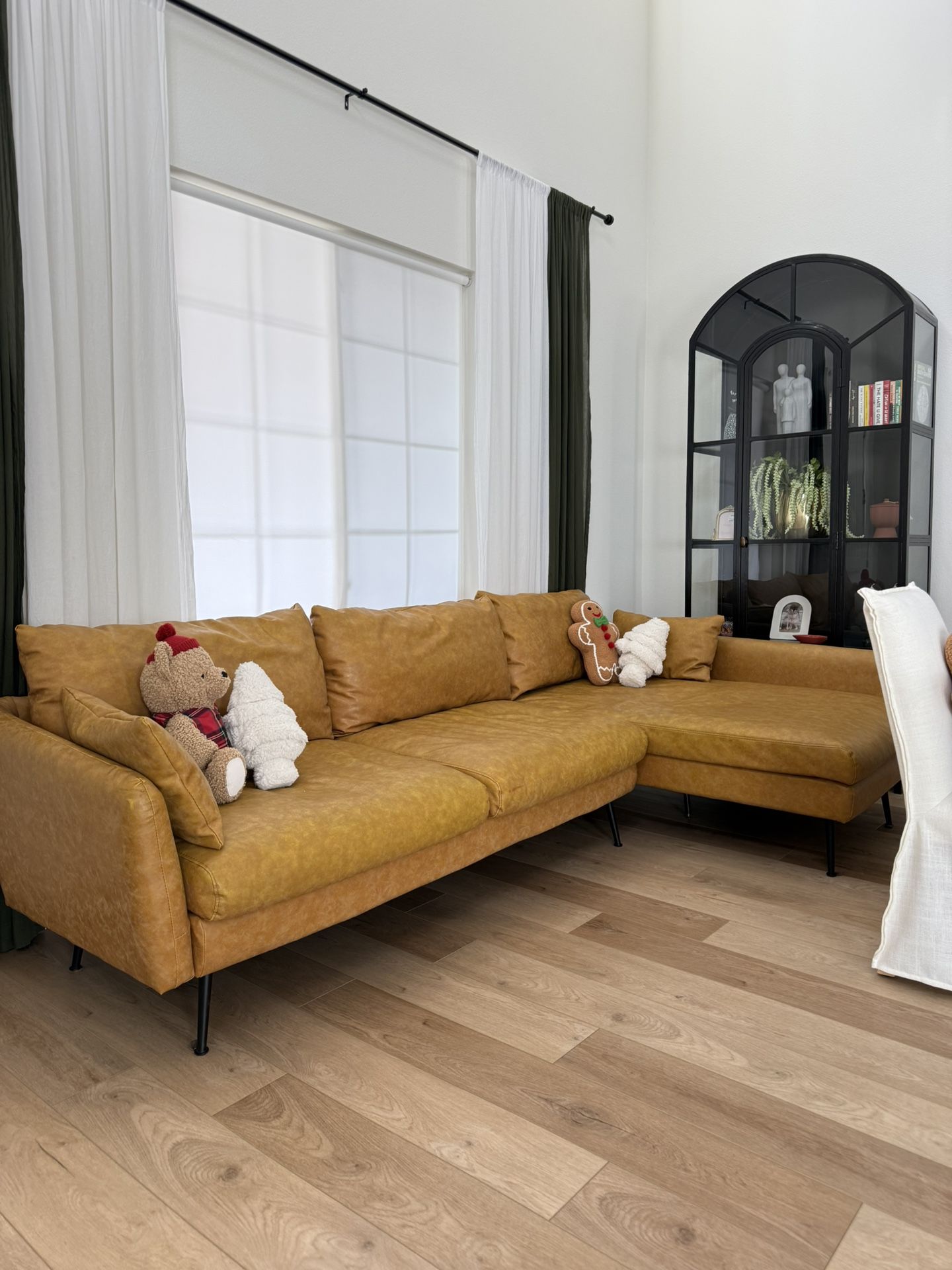 Albany Park Distressed Vegan Leather Sofa Sectional