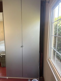 Tall Two-Door IKEA Wardrobe Light Gray