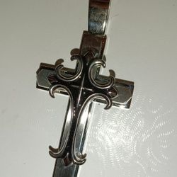 Stainless Steel Black Cross Pendant 