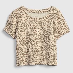 Relaxed Cropped Print Pocket T-shirt 