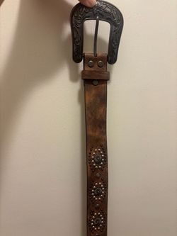 Western Studded Leather Belt for women