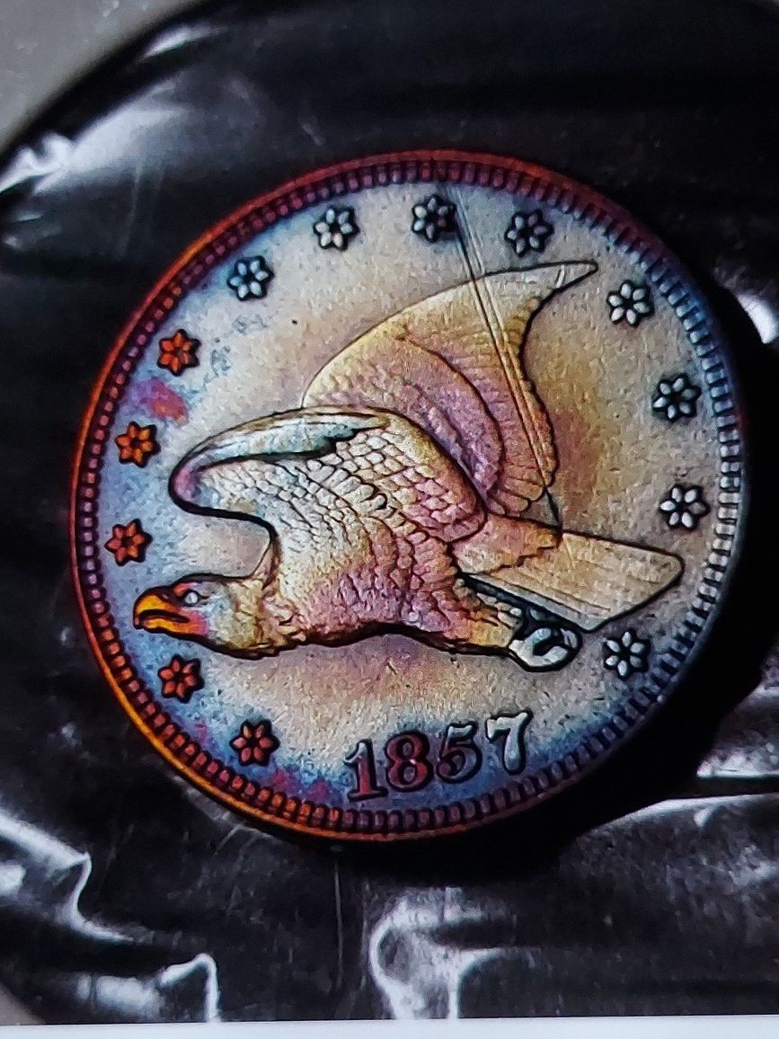 OLD ART NOVELTY SOUVENIRS COIN ** US 1957 FLYING EAGLE ONE CENT.