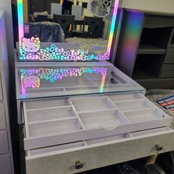 New Hello Kitty Vanity With Hello LED RGB Mirror Special Come Visit Our Store In Paramount