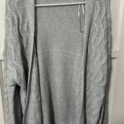 Long Gray Knit Sweater New Size Small 