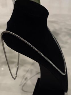 30" White Gold-Plated Franco Chain Over Brass – Silver Tone