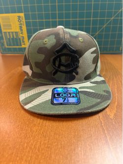 L.O.G.A Camo Snapback Hat Cap Green Camo Black